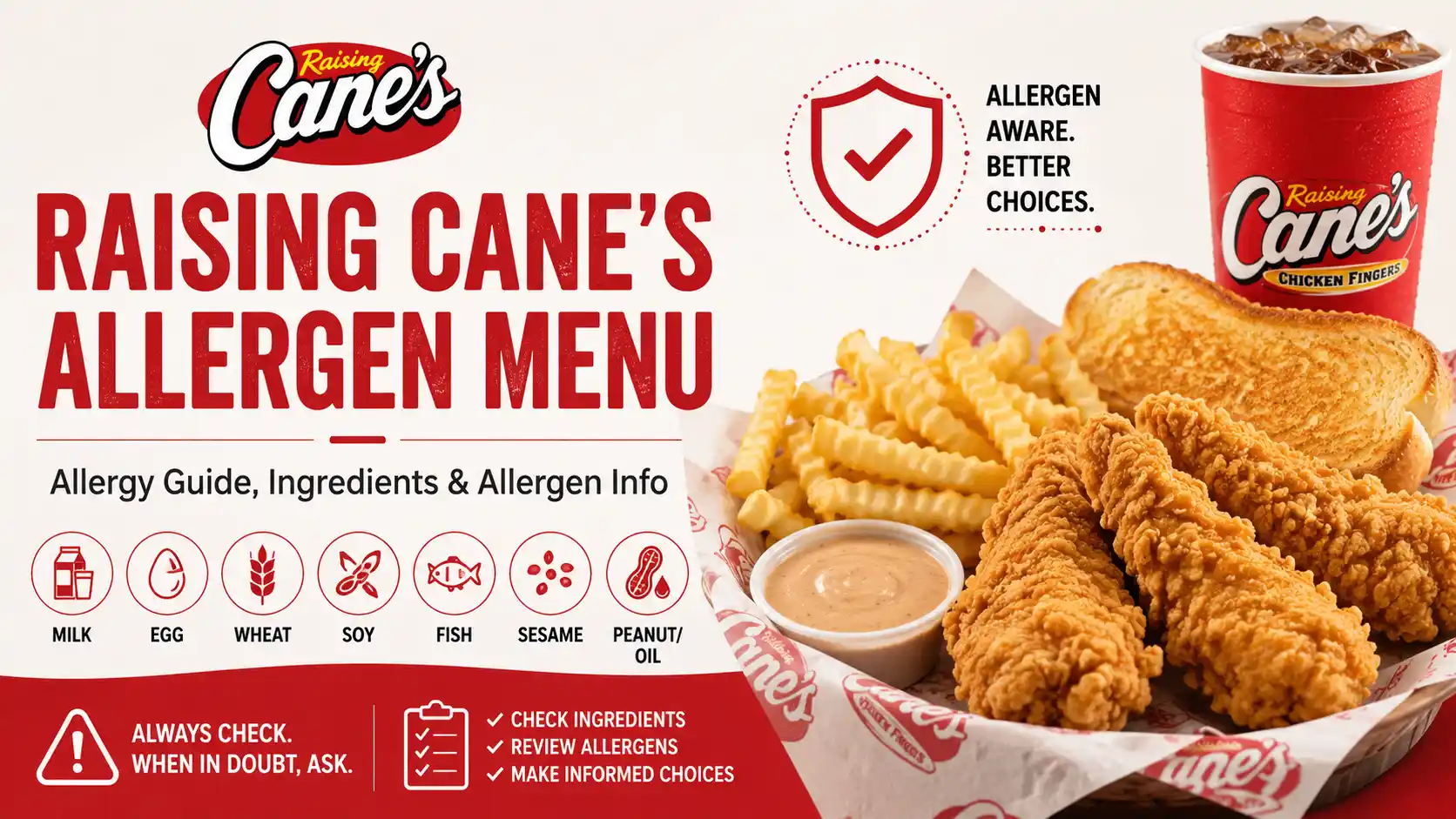 raising cane's allergen menu
